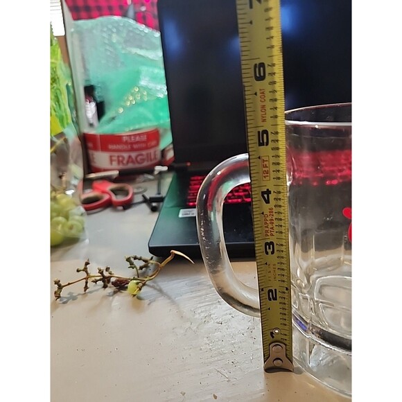 Vintage Coors Beer Mug 5" Heavy Glass Stein Red Logo Barware Collectible - Picture 11 of 11